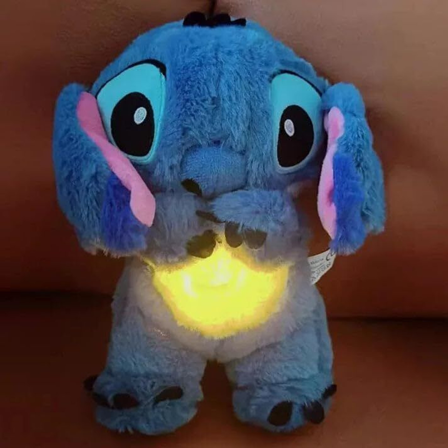 Image of tinytotem Sleeping Breathing Stitch Teddy with Music and Light Soft Toy - 32 cm (Multicolor)