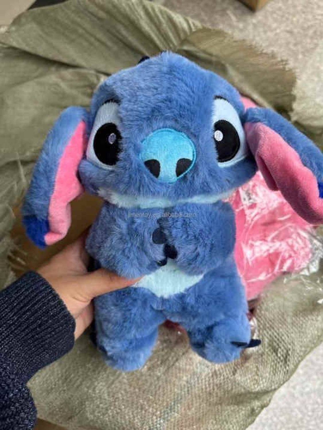 Image of tinytotem Sleeping Breathing Stitch Teddy with Music and Light Soft Toy - 32 cm (Multicolor)