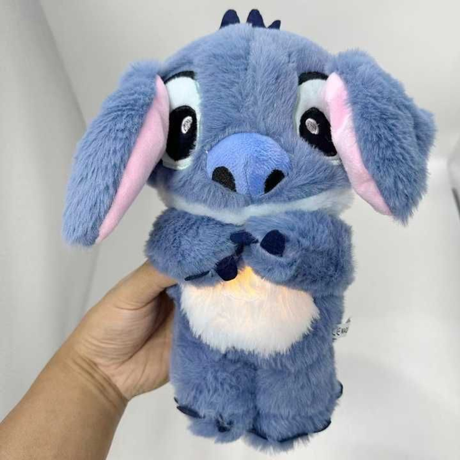 Image of tinytotem Sleeping Breathing Stitch Teddy with Music and Light Soft Toy - 32 cm (Multicolor)