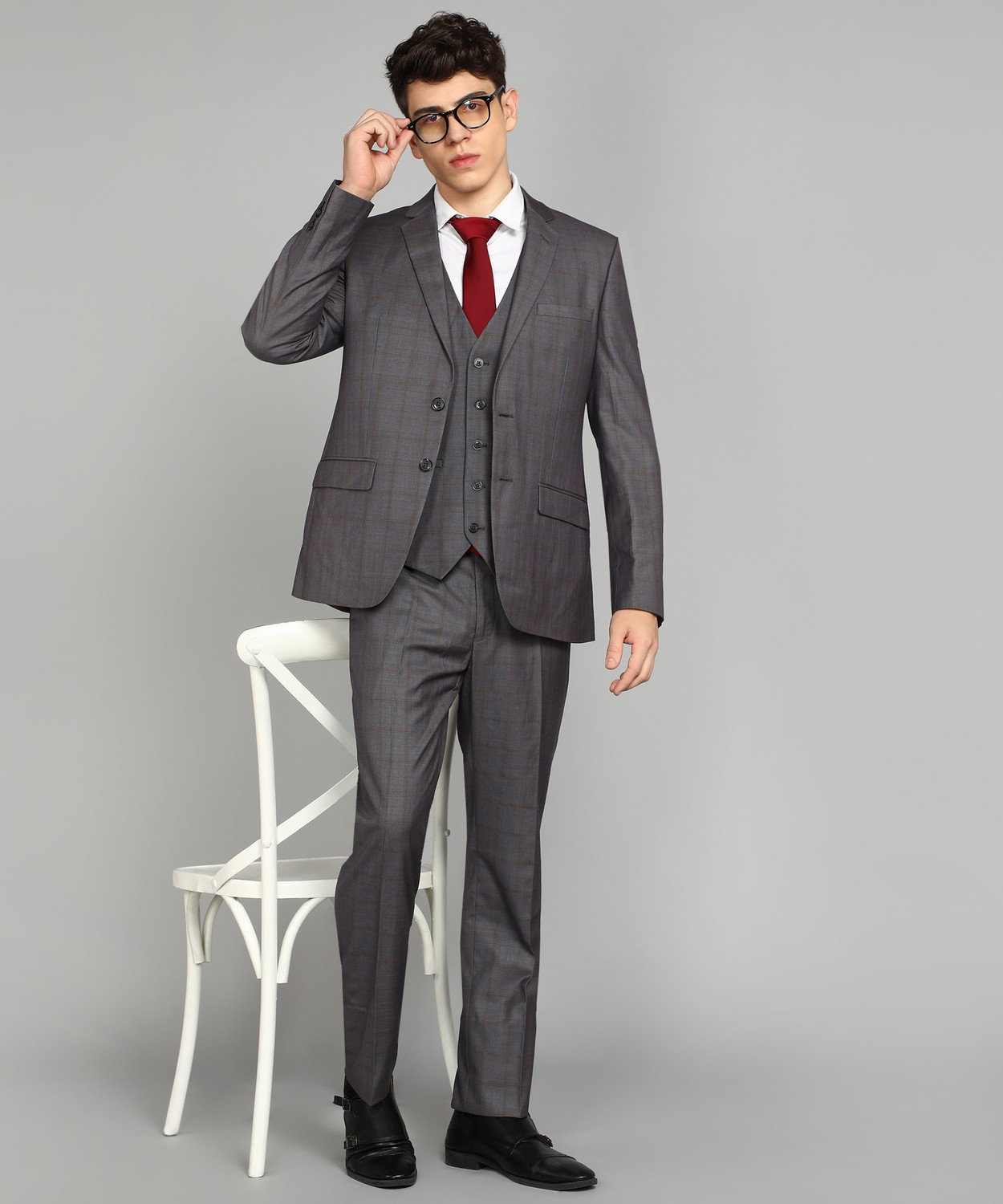 Image of Raymond 3 Piece Suit Checkered Men Suit