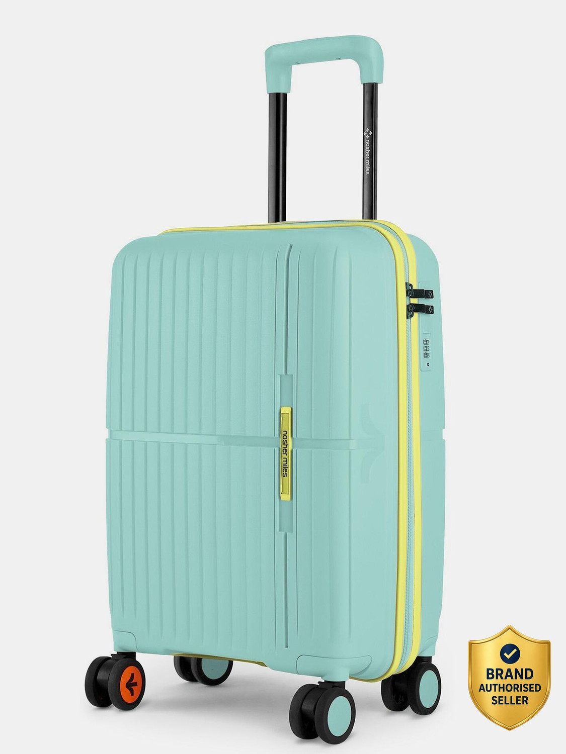NASHER MILES Springfield Hard-Sided Polypropylene Cabin Luggage Cool Mint 55cm Trolley Bag Cabin Suitcase 8 Wheels - 20 inch