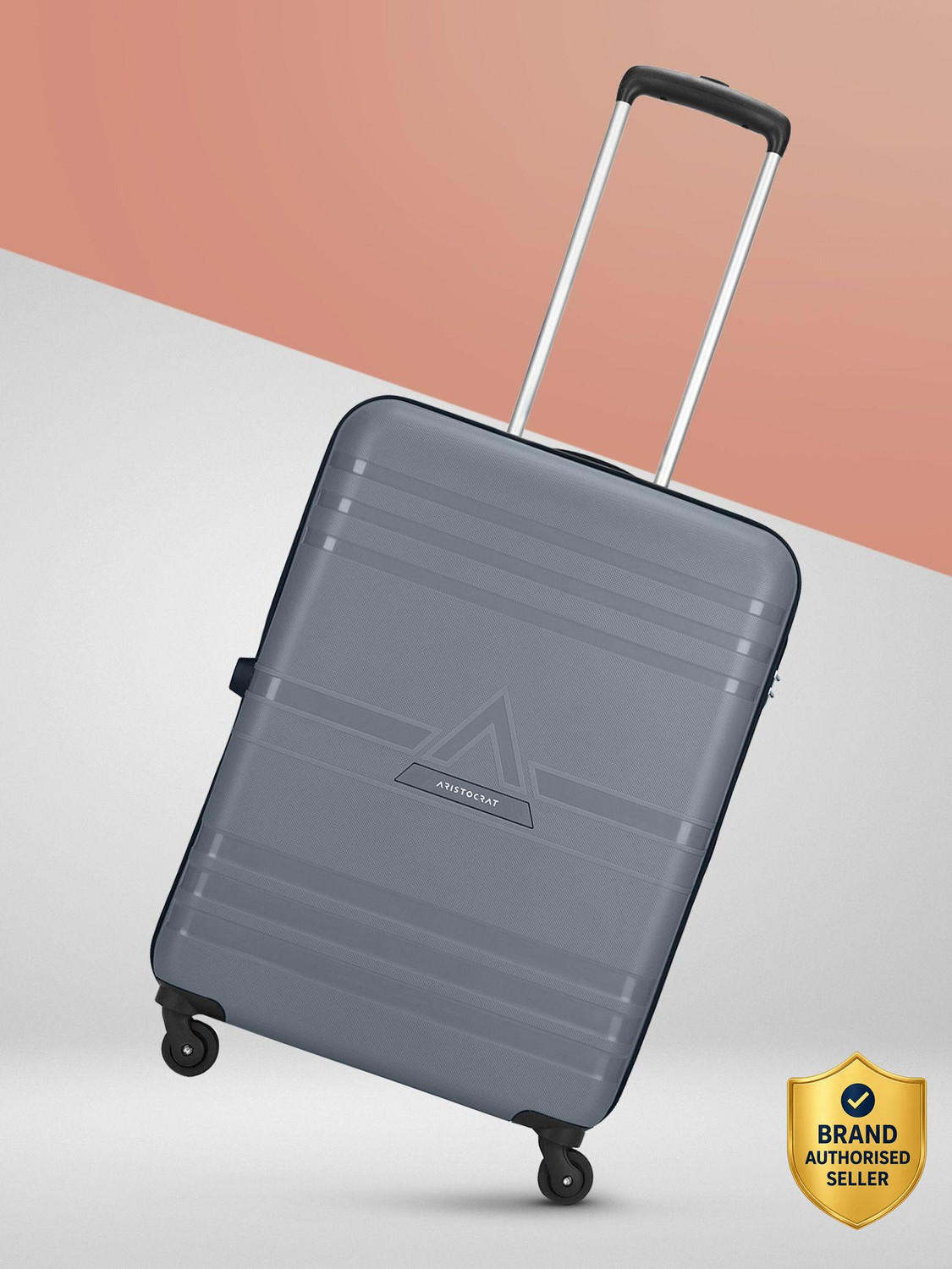 ARISTOCRAT Airstop medium Size Trolley - Light Grey/Suitcase Trolley Bag Check-in Suitcase 4 Wheels - 25 Inch