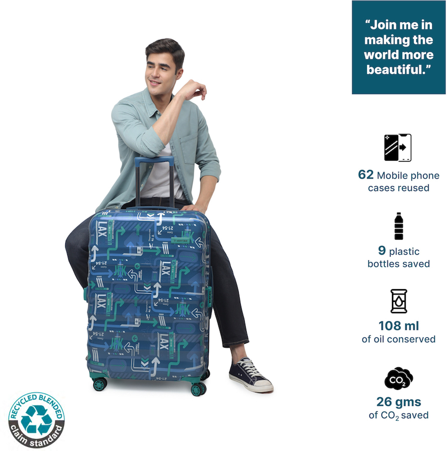 Image of Uppercase JFK Large Check-in 76cm Hardsided Trolley Bag Check-in Suitcase 8 Wheels - 30 inch