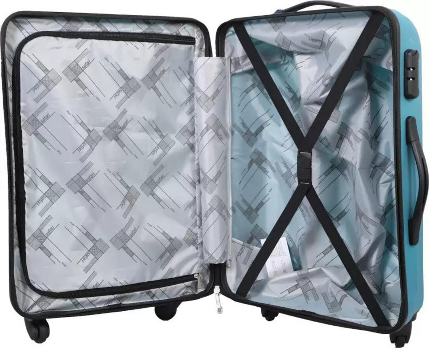 Image of SAFARI Medium Check-in Suitcase (66 cm) 4 Wheels - Vivid Plus Hard Trolley 65 cm (Electric Teal) - Teal
