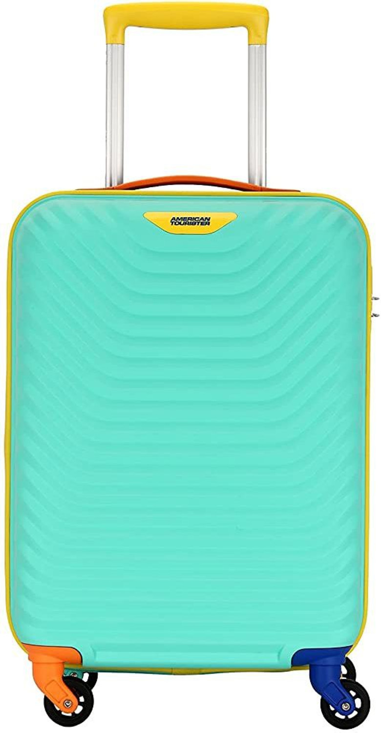 Image of AMERICAN TOURISTER Hard Luggage Trolley Cabin Size Multicolor Cabin Suitcase 4 Wheels - 20 inch