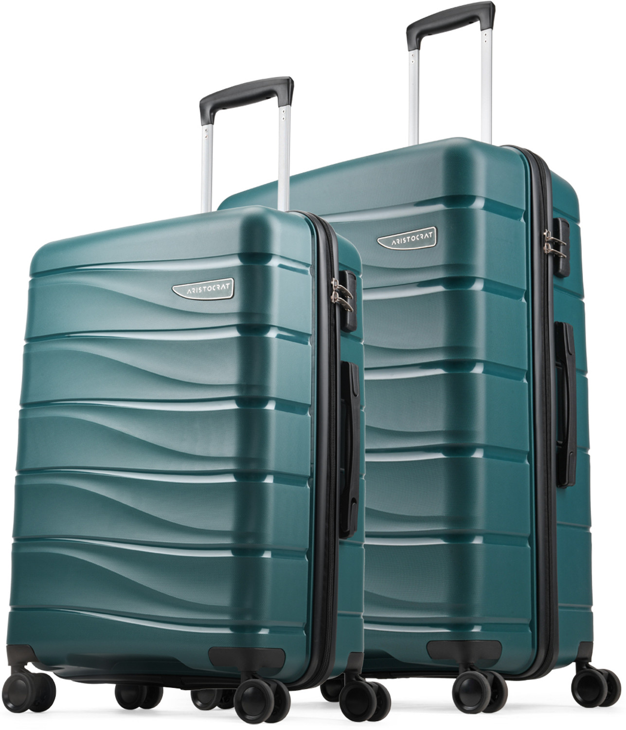 Image of ARISTOCRAT Hard Body Set of 2 Luggage 8 Wheels - Olympus Set of 2 (Medium 66cm | Large 77cm) - Trolley Bag - Green
