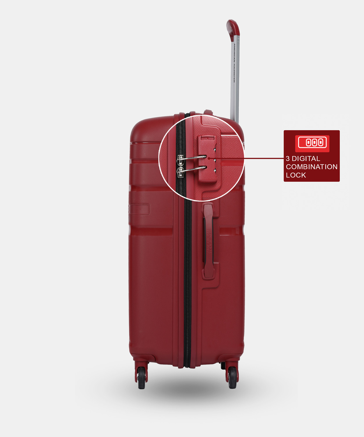 Image of AMERICAN TOURISTER Upland Dark Red Trolley Bag(AMT UPLAND SP 68 /25-D.RED) Check-in Suitcase 4 Wheels - 27 inch