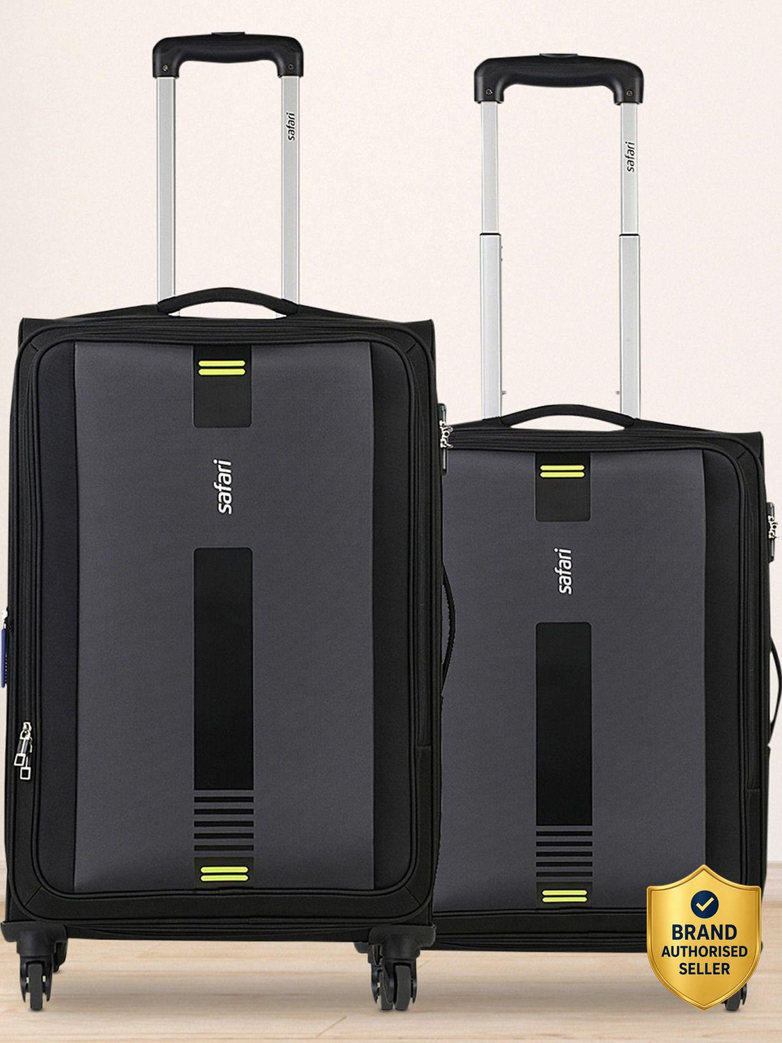 Image of SAFARI Large Check-in Suitcase (81 cm) 8 Wheels - Suitcase trolley bag with 360 Wheeling 8 Wheeler, Secure Zipper - Blue