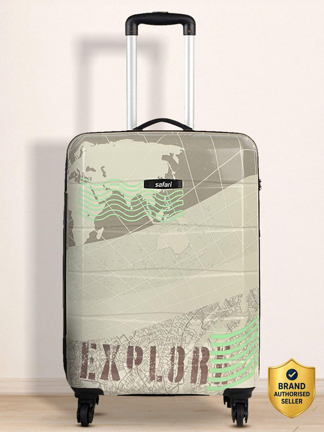 Small Cabin Suitcase (55 cm) - EXPLORE 55 4W PRINTED - Grey
