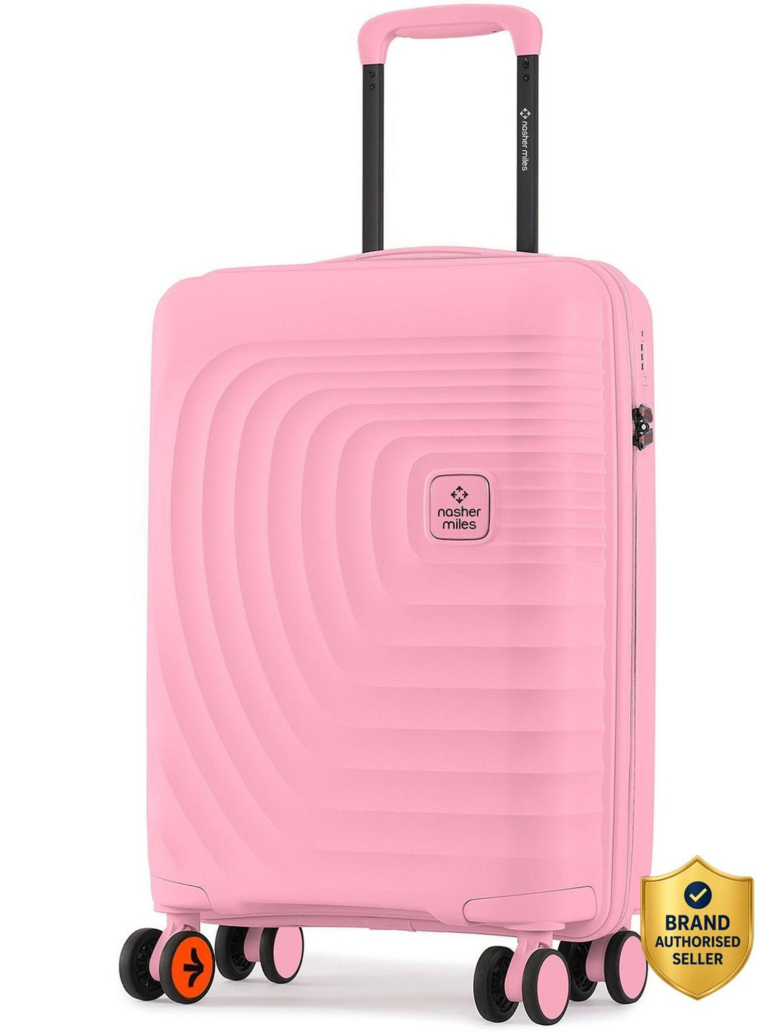 NASHER MILES Boston Hard-Sided Polypropylene Cabin Luggage Pink 55cm Trolley Bag Cabin Suitcase 8 Wheels - 20 inch