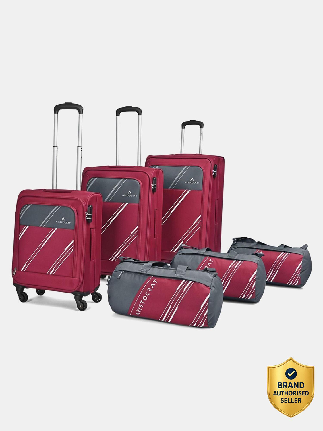ARISTOCRAT HEXA ACTIVE 4W STR CB+MD+LG+3DF RED Cabin & Check-in Set 4 