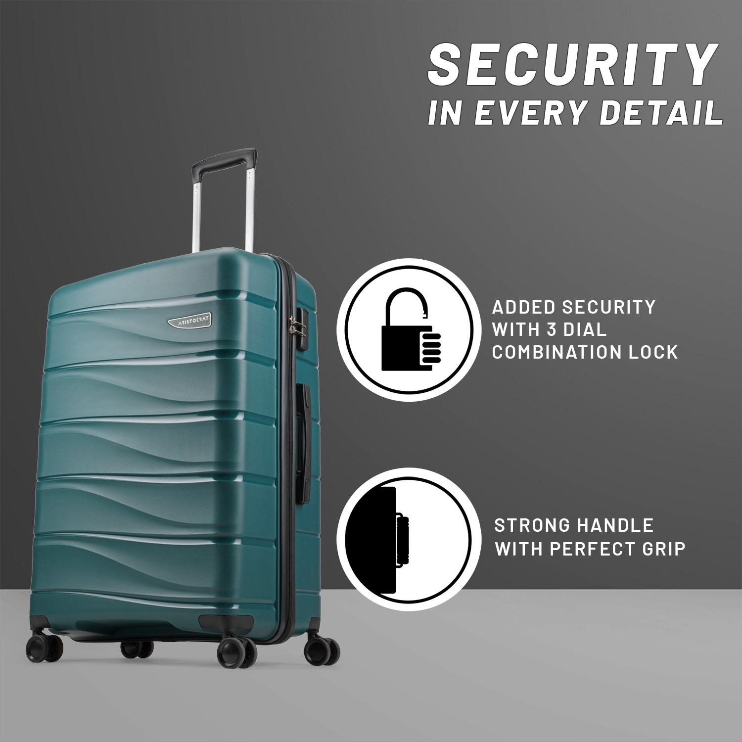 Image of ARISTOCRAT Hard Body Set of 2 Luggage 8 Wheels - Olympus Set of 2 (Medium 66cm | Large 77cm) - Trolley Bag - Green