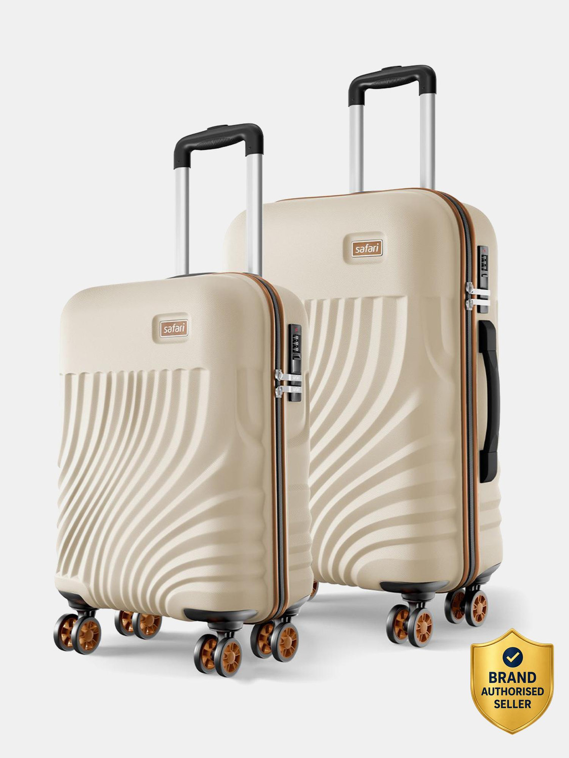 Hard Body Set of 2 Luggage 8 Wheels - KEPLAR 4W - Beige