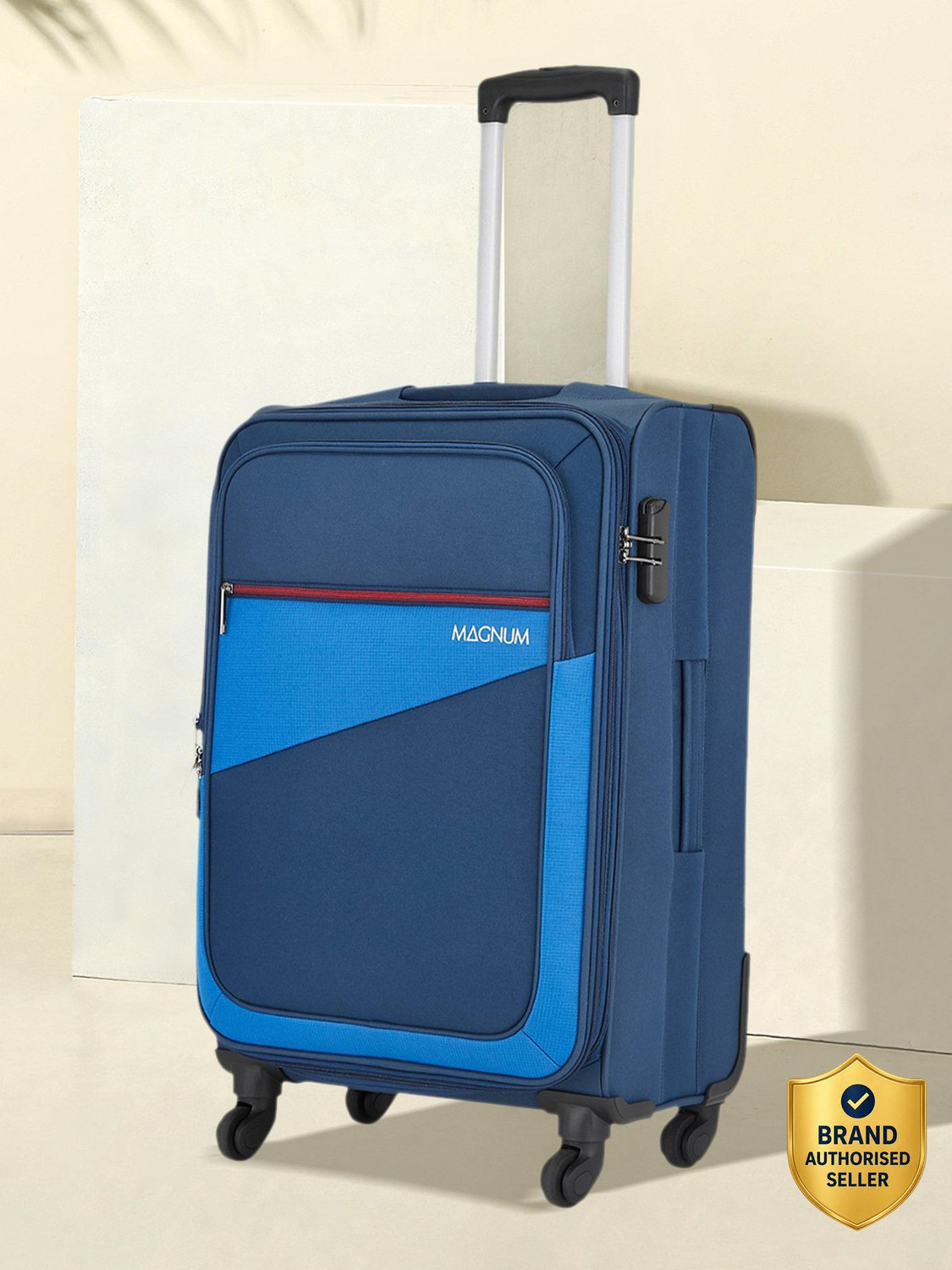 Image of SAFARI Large Check-in Suitcase (81 cm) 8 Wheels - Suitcase trolley bag with 360 Wheeling 8 Wheeler, Secure Zipper - Blue