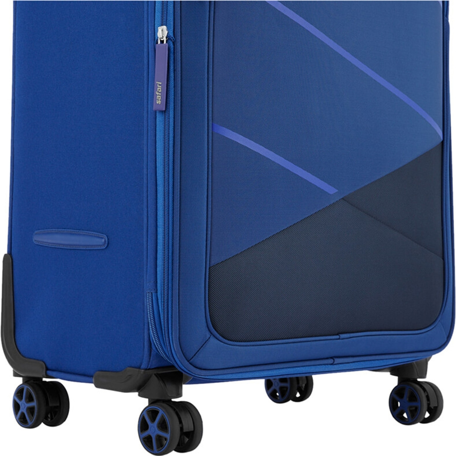 Image of SAFARI Large Check-in Suitcase (81 cm) 8 Wheels - Suitcase trolley bag with 360 Wheeling 8 Wheeler, Secure Zipper - Blue