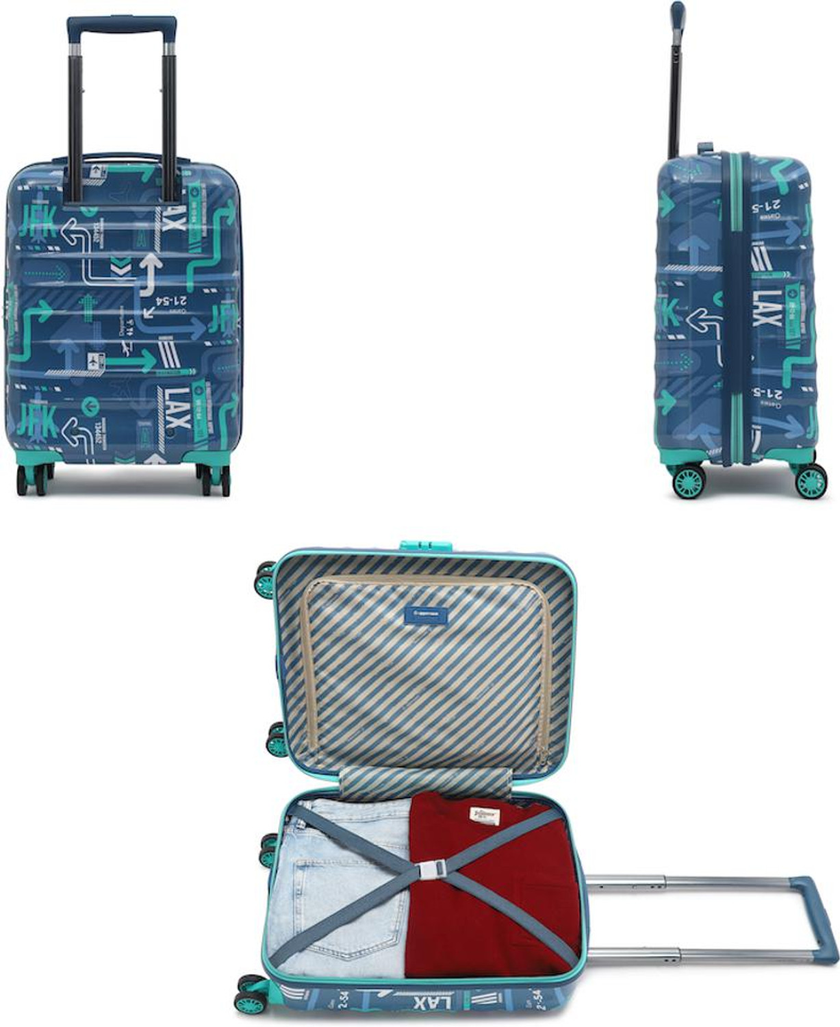 Image of Uppercase JFK Small Cabin 56cm Hardsided Trolley Bag Cabin Suitcase 8 Wheels - 22 inch