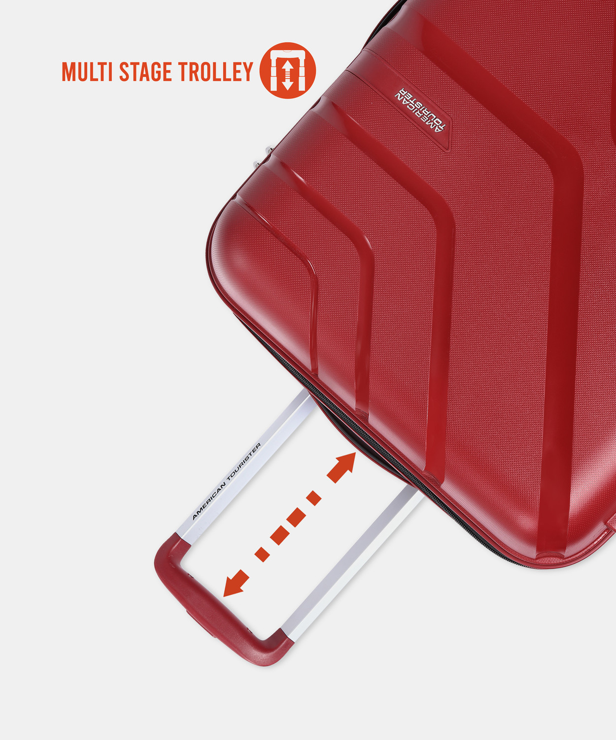 Image of AMERICAN TOURISTER Upland Dark Red Trolley Bag(AMT UPLAND SP 68 /25-D.RED) Check-in Suitcase 4 Wheels - 27 inch