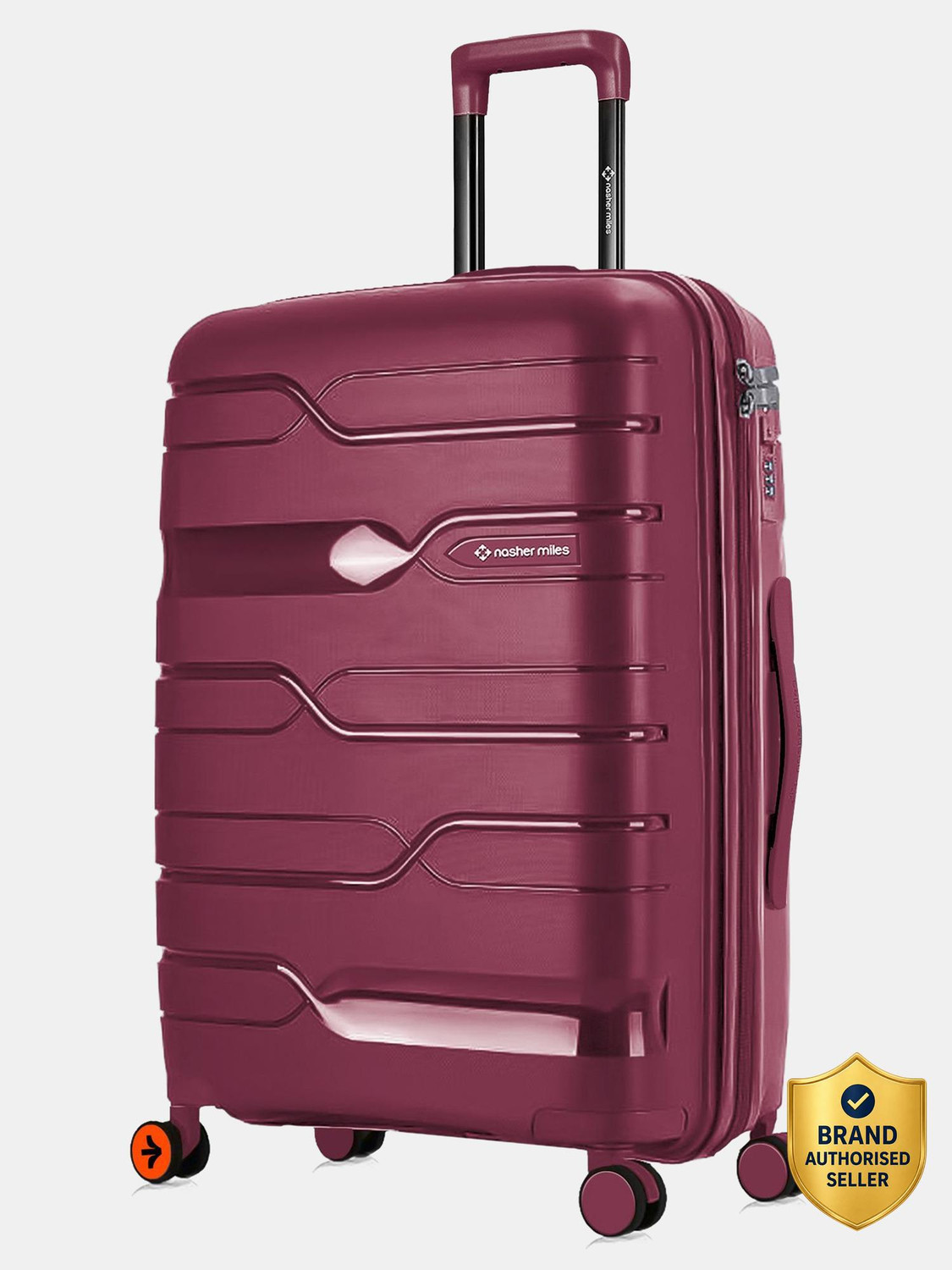 Image of Assembly Hard Body Set of 2 Luggage 8 Wheels - Medium and Large Check-in Suitcase - Polycarbonate Trolley Combo - Silver