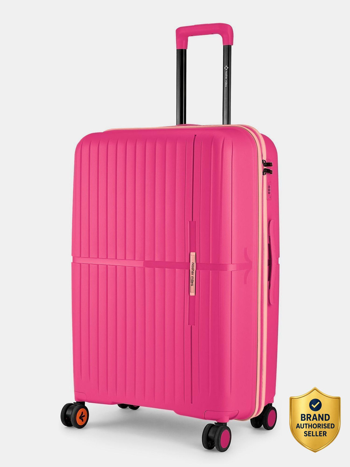 NASHER MILES Hard-Sided Polypropylene Check-in Luggage Pink 75cm Trolley Bag Check-in Suitcase 8 Wheels - 28 inch