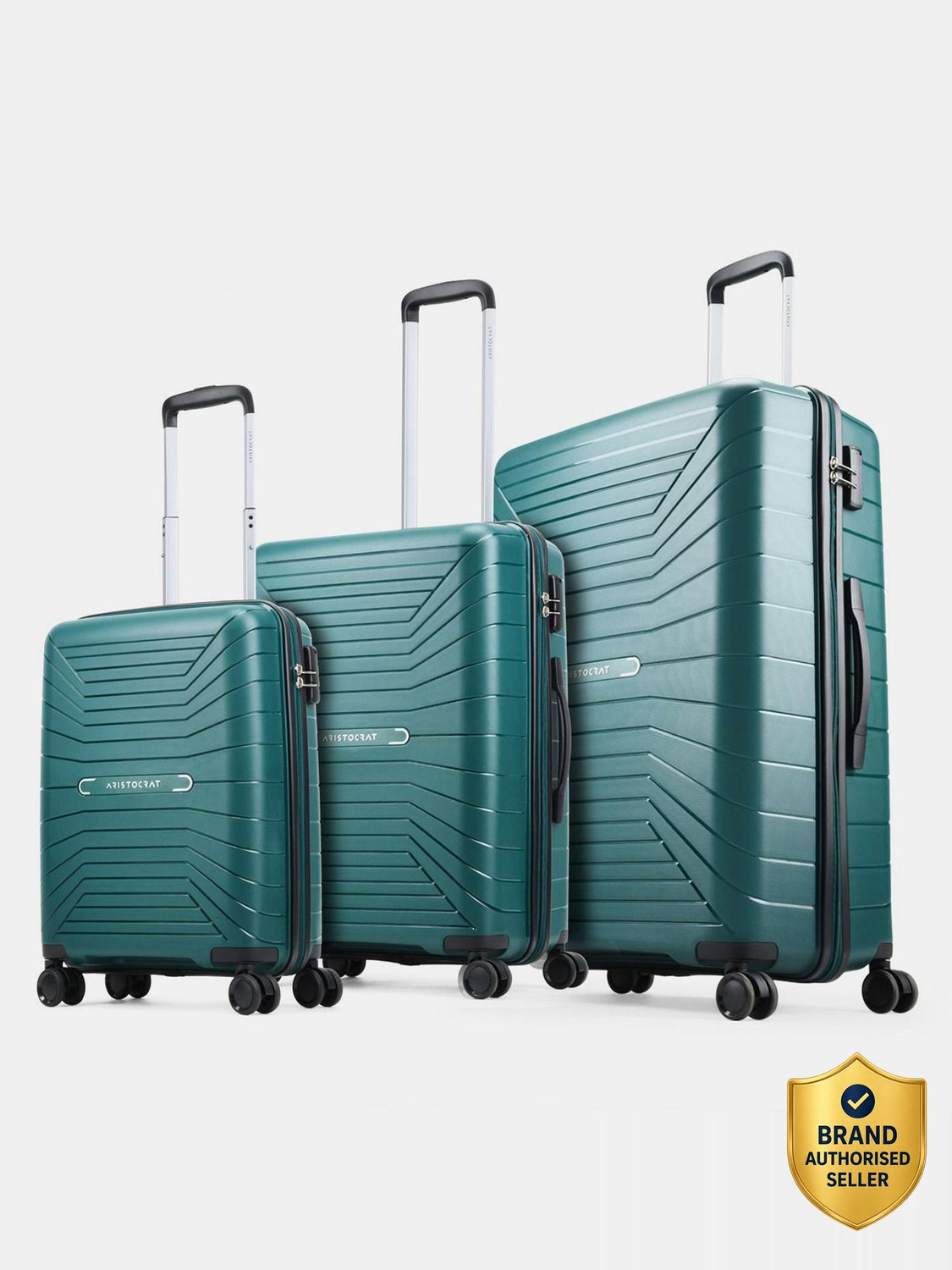 Image of ARISTOCRAT Hard Body Set of 2 Luggage 8 Wheels - Olympus Set of 2 (Medium 66cm | Large 77cm) - Trolley Bag - Green