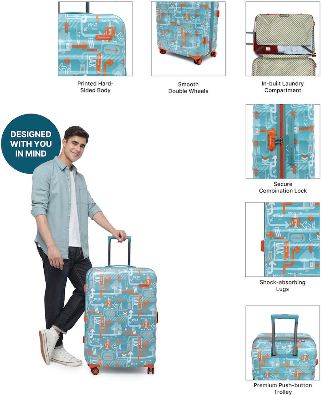 Image of Uppercase Large - 76cm Hardsided Trolley Bag Check-in Suitcase 8 Wheels - 30 inch