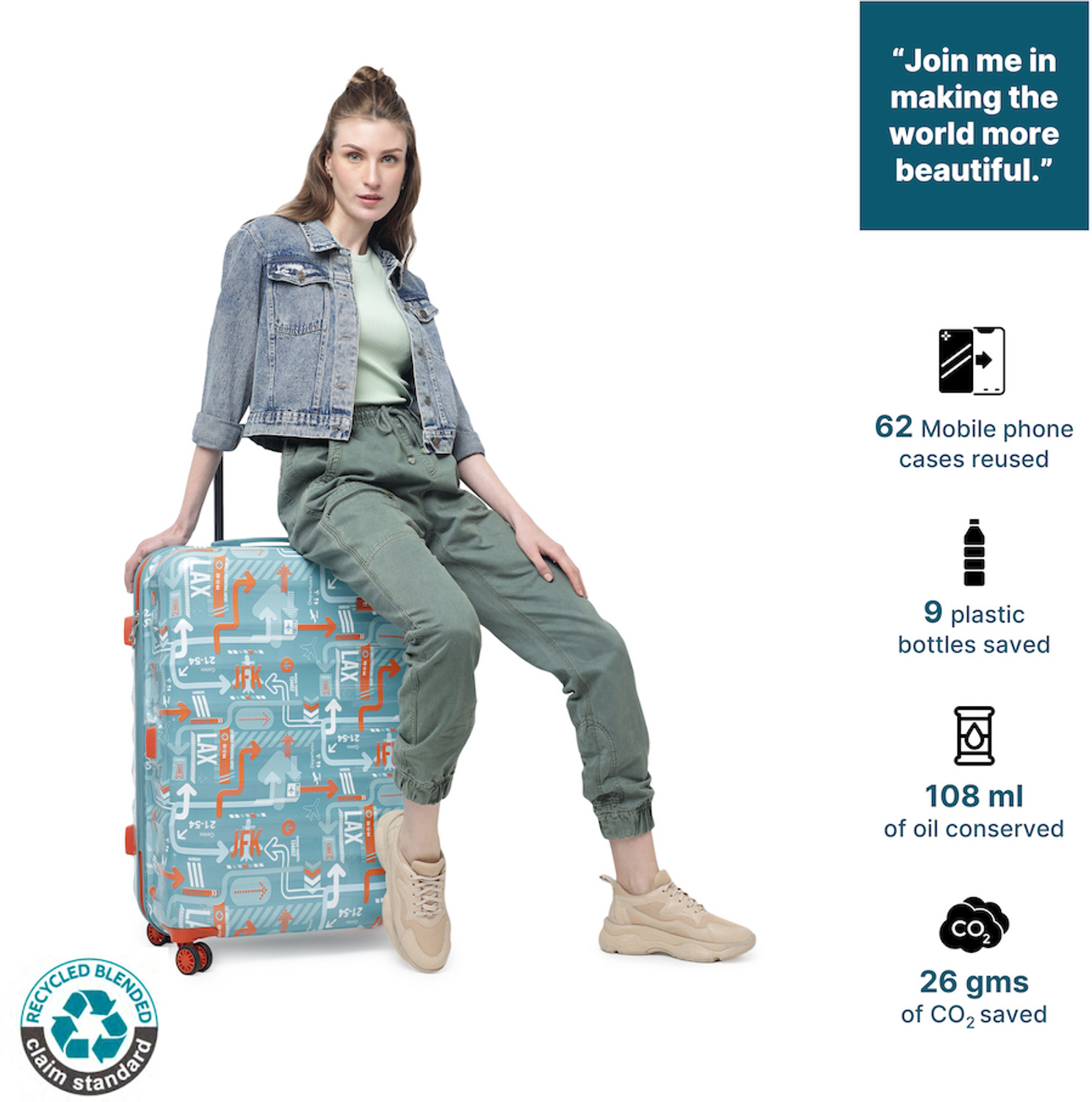 Image of Uppercase Large - 76cm Hardsided Trolley Bag Check-in Suitcase 8 Wheels - 30 inch