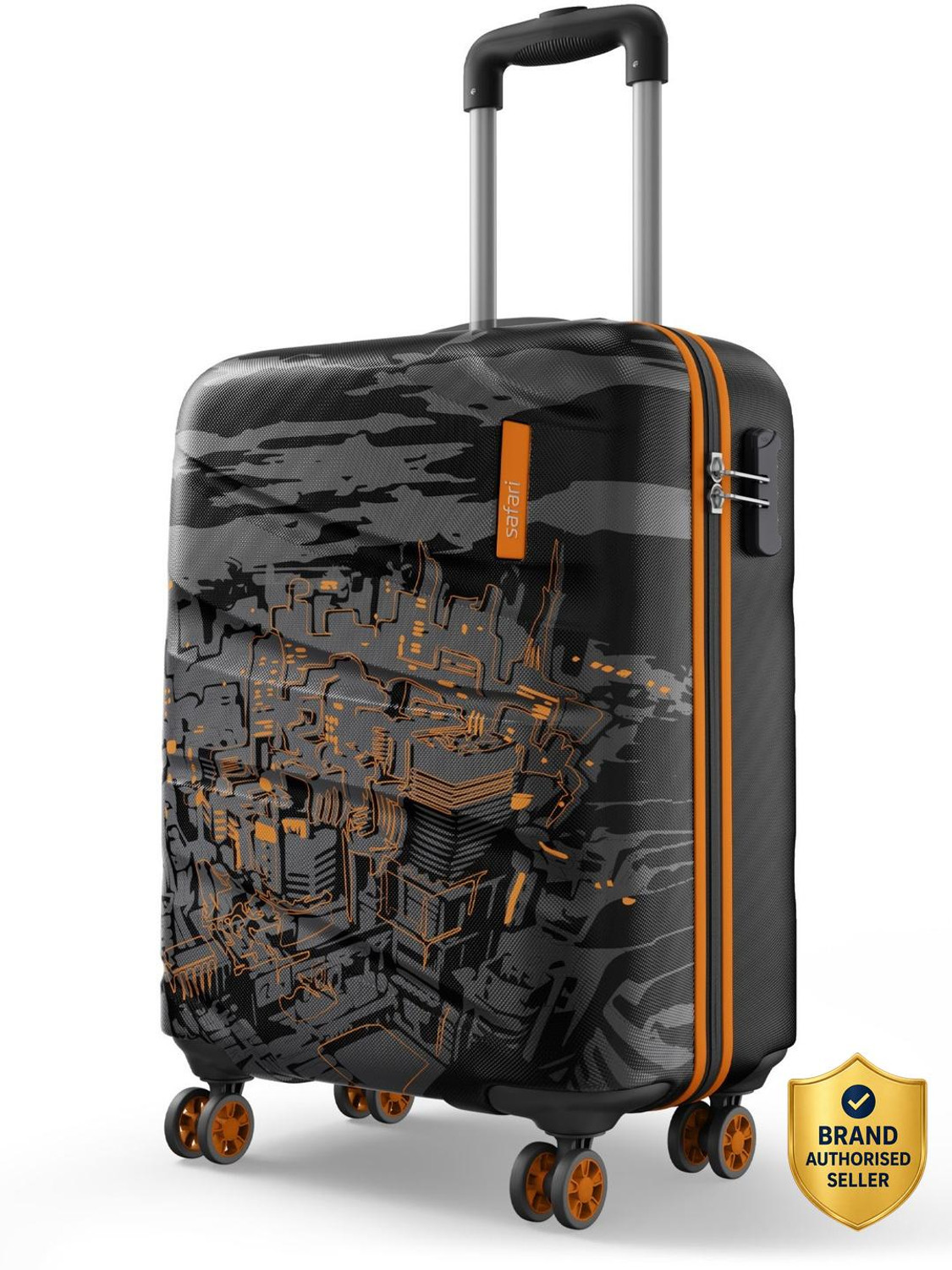 Image of SAFARI Small Cabin Suitcase (49 cm) 8 Wheels - Aviator 50 cm Cabin Overnighter Laptop pilot trolley bag,Hard case,360 Degree - Grey