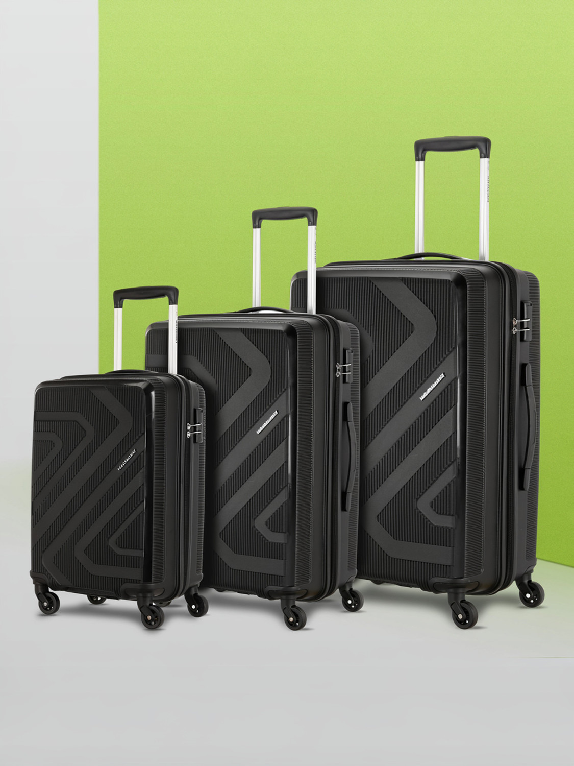 American Tourister Kam Kiza 3Pc Cabin & Check‑in Set – Black