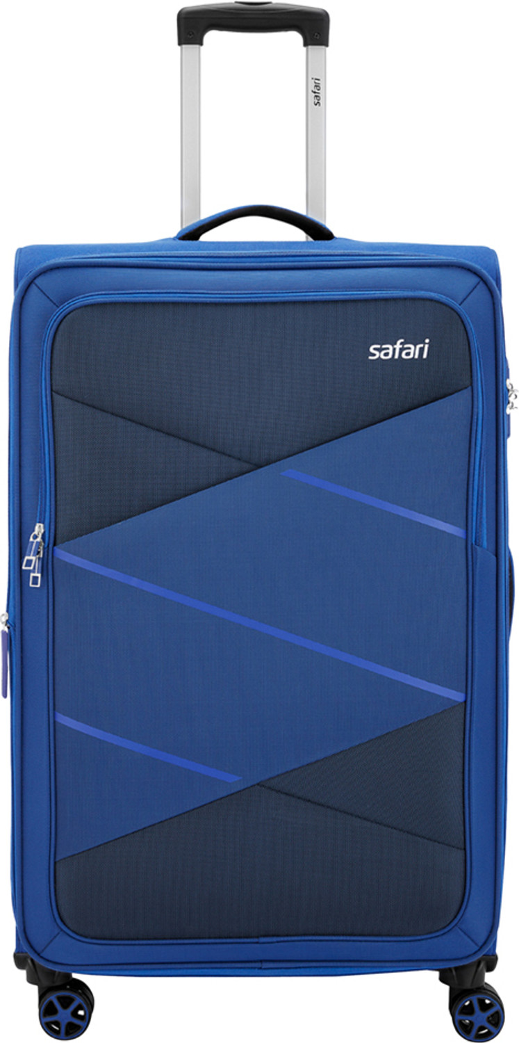 Image of SAFARI Large Check-in Suitcase (81 cm) 8 Wheels - Suitcase trolley bag with 360 Wheeling 8 Wheeler, Secure Zipper - Blue