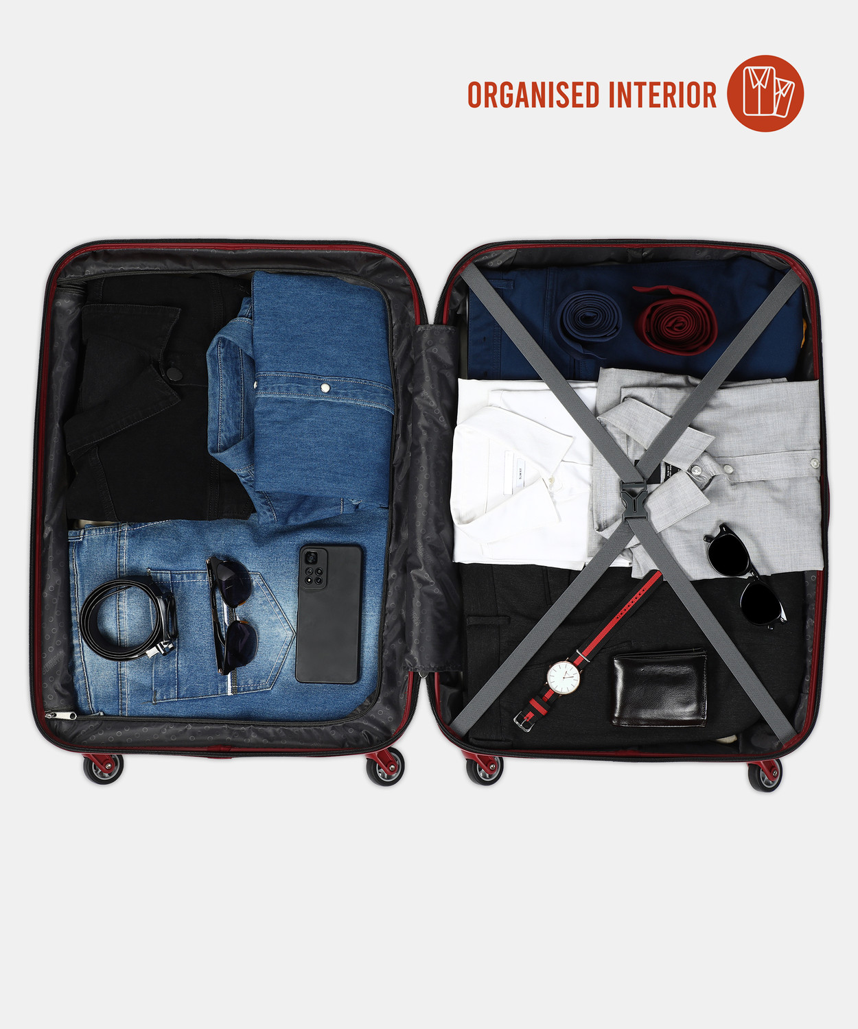 Image of AMERICAN TOURISTER Upland Dark Red Trolley Bag(AMT UPLAND SP 68 /25-D.RED) Check-in Suitcase 4 Wheels - 27 inch