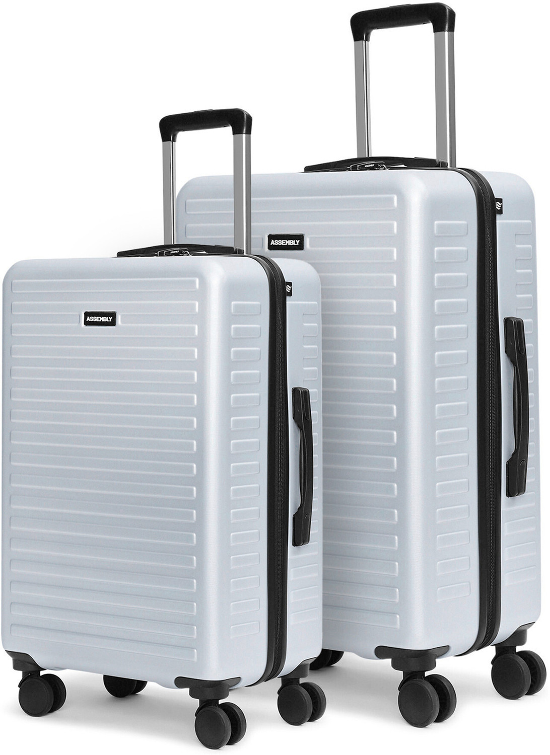Image of Assembly Hard Body Set of 2 Luggage 8 Wheels - Medium and Large Check-in Suitcase - Polycarbonate Trolley Combo - Silver