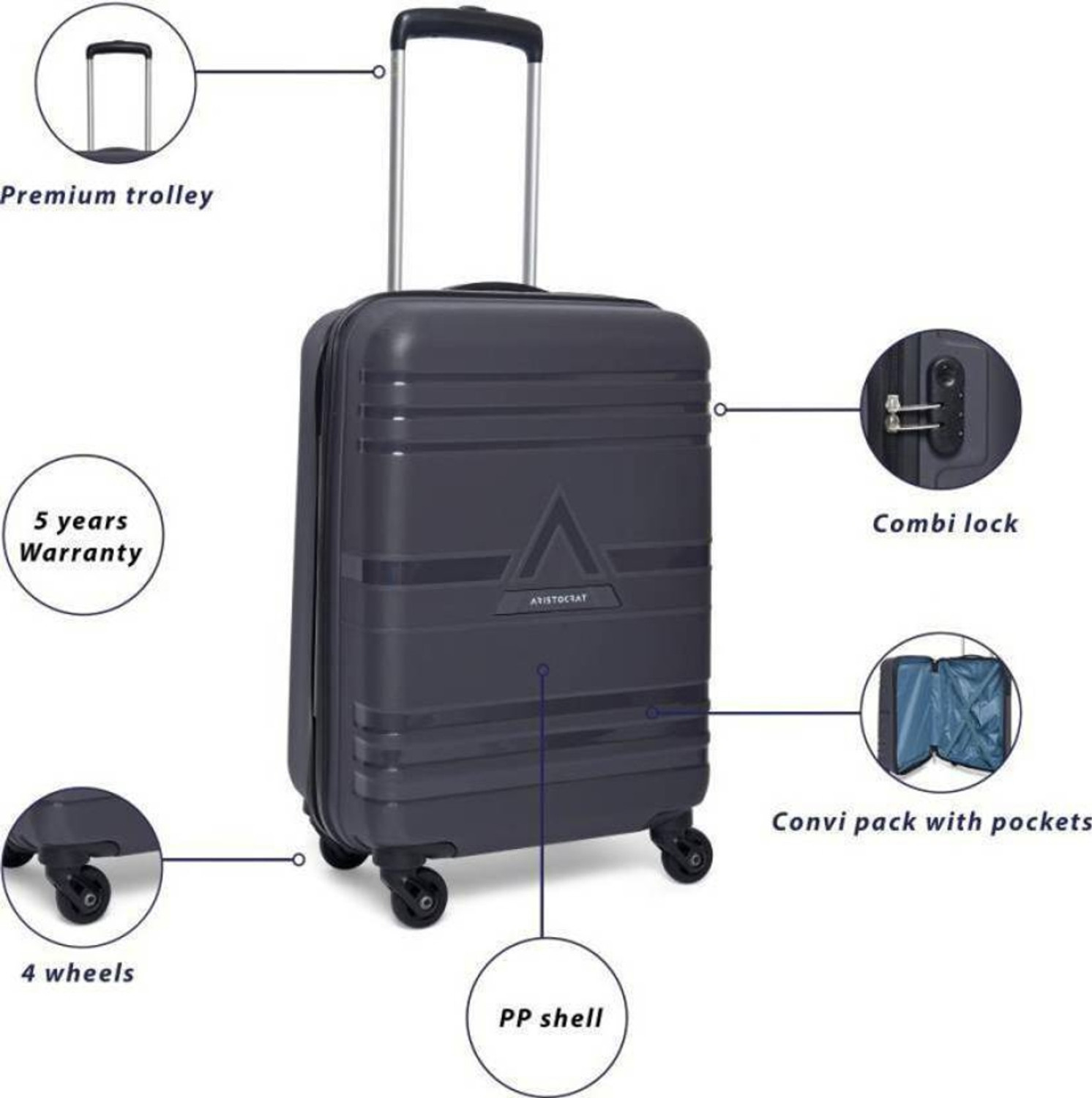 Aristocrat trolley bag 24 inch new arrivals