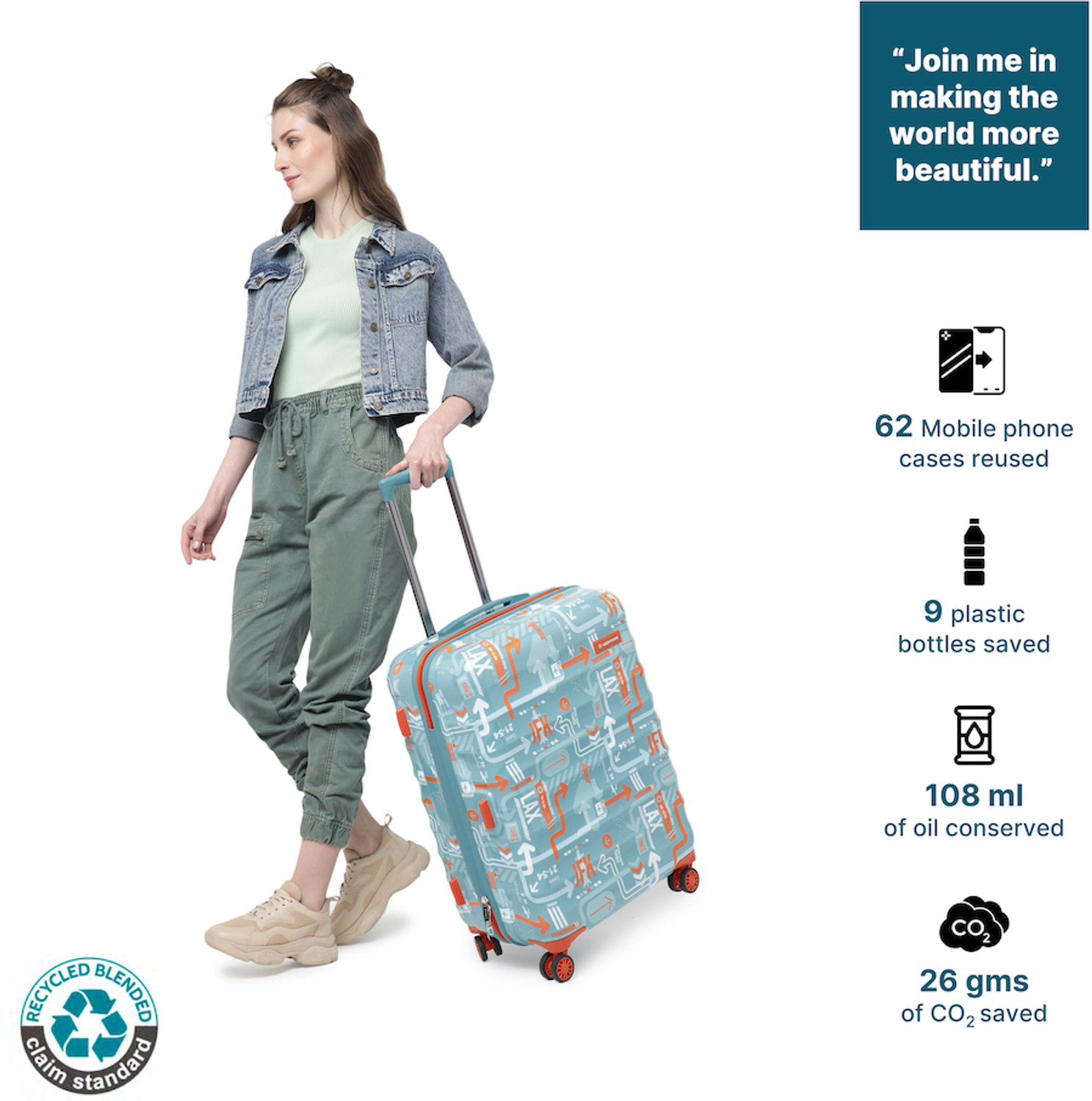 Image of Uppercase JFK Medium - 66cm Hardsided Trolley Bag Check-in Suitcase 8 Wheels - 26 inch