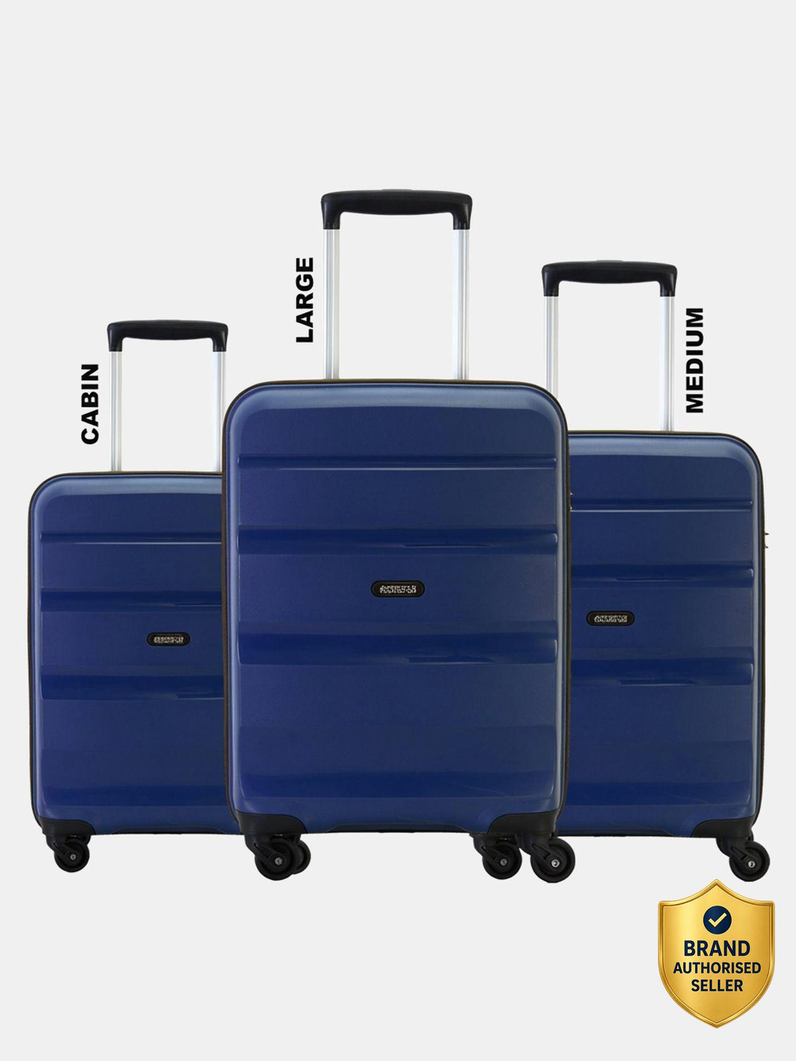 Hard Body Set of 3 Luggage - AMT BRANDON SP 3PCSET BLUE - Blue