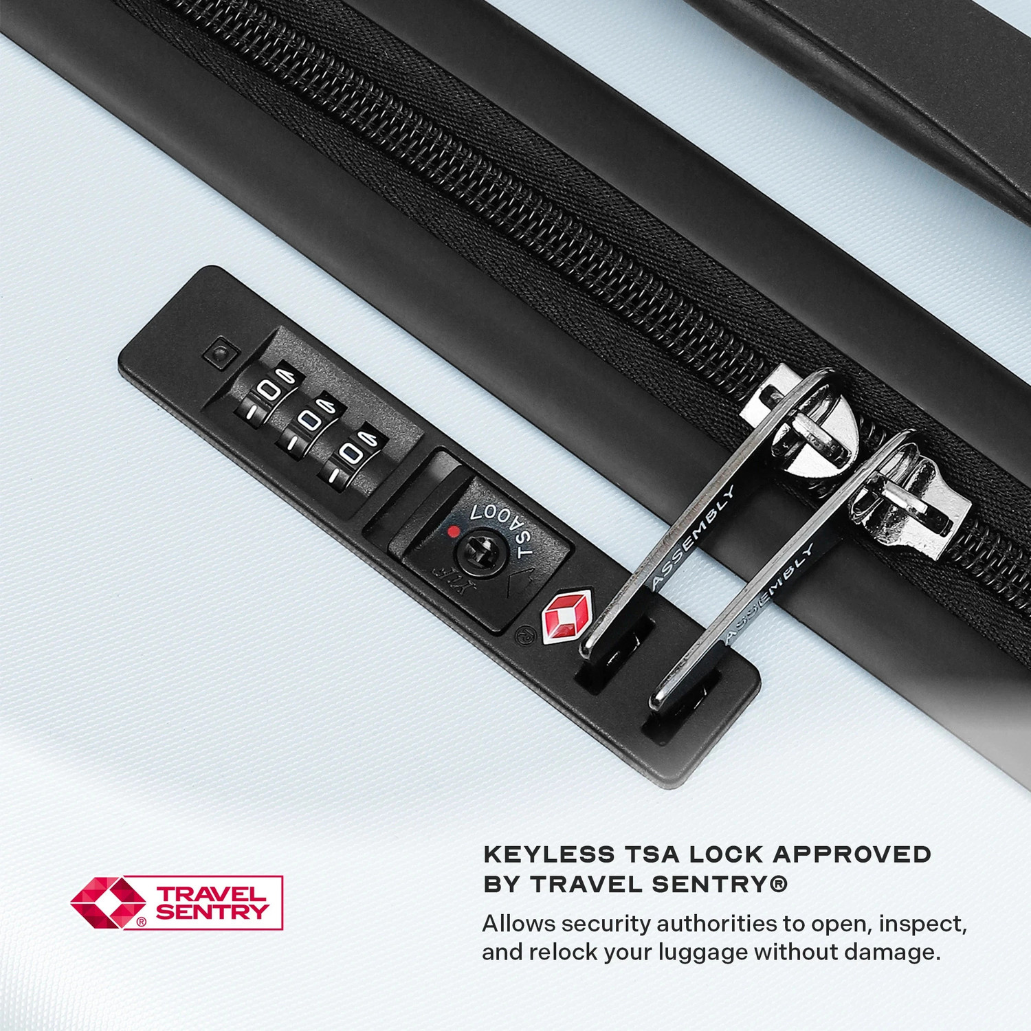 Image of Assembly Hard Body Set of 2 Luggage 8 Wheels - Medium and Large Check-in Suitcase - Polycarbonate Trolley Combo - Silver