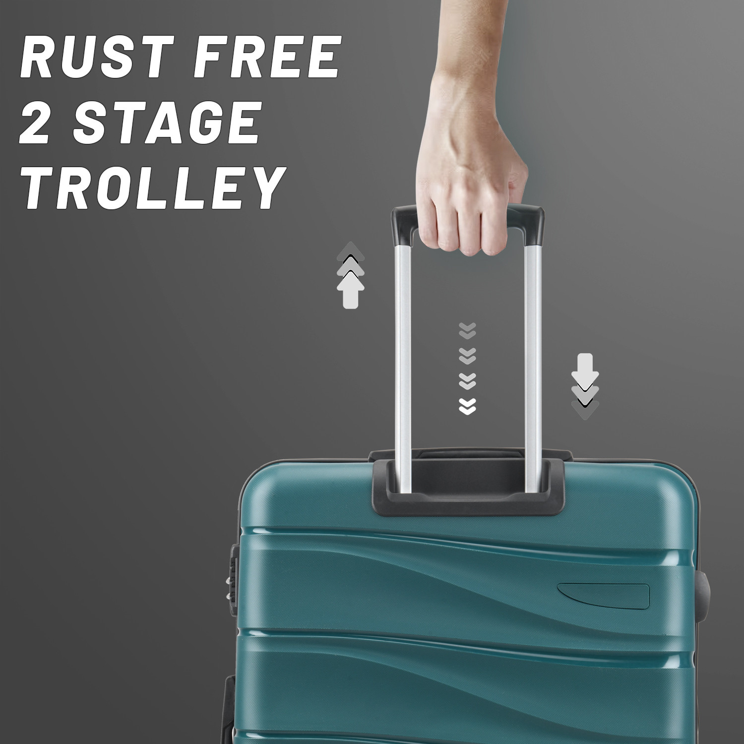 Image of ARISTOCRAT Hard Body Set of 2 Luggage 8 Wheels - Olympus Set of 2 (Medium 66cm | Large 77cm) - Trolley Bag - Green