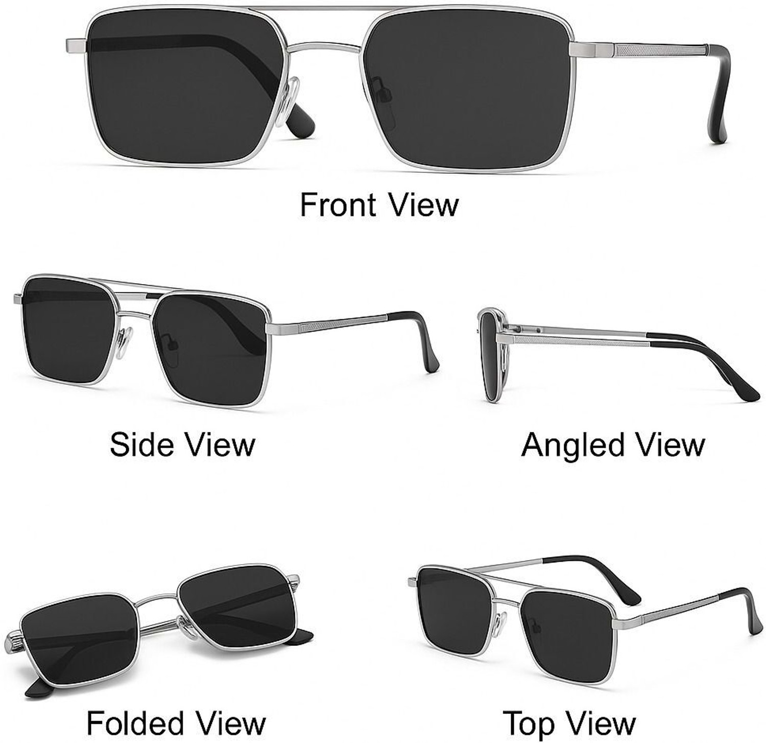 Image of Mundkar Mirrored, UV Protection, Polarized Retro Square, Rectangular Sunglasses (16) (For Women, Black)
