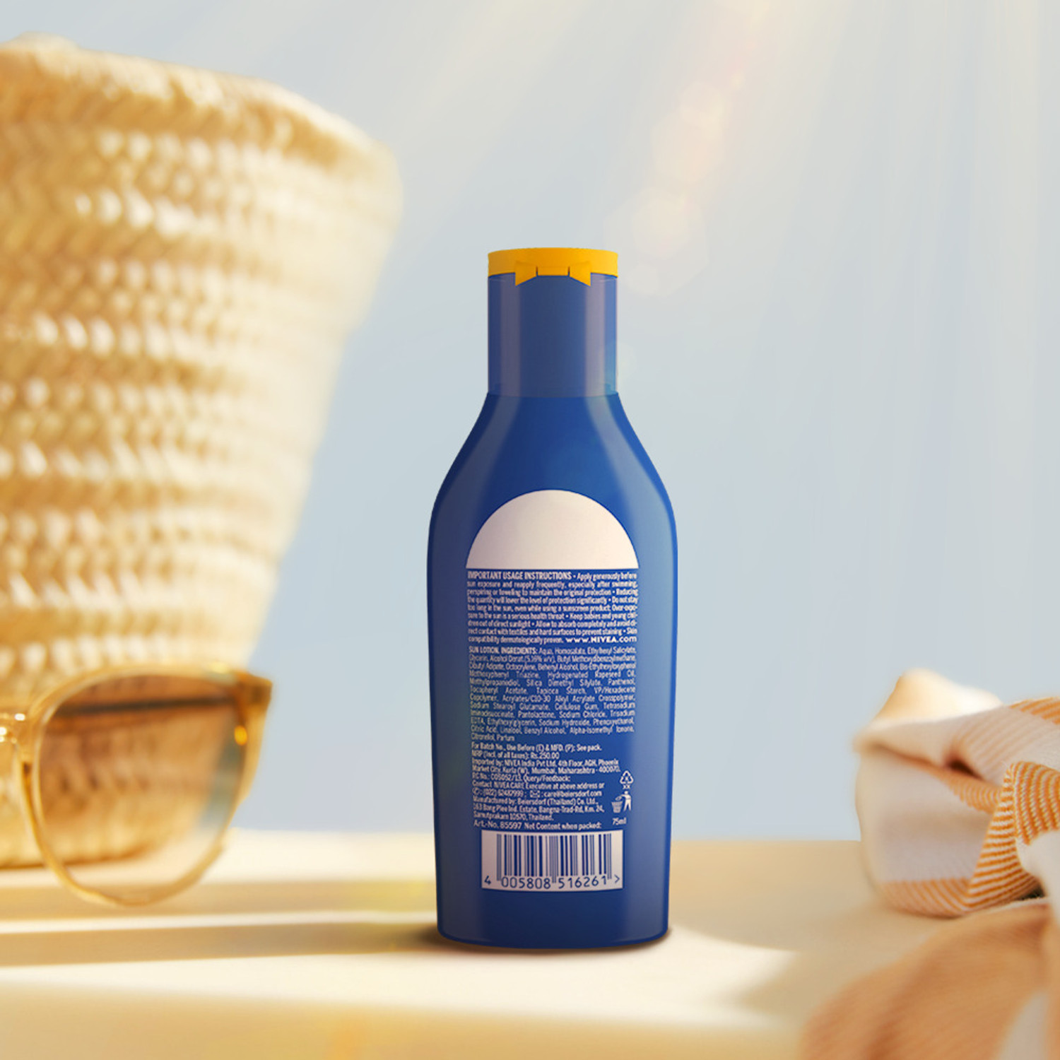 Image of NIVEA Sunscreen - SPF 50+ PA++++ UVA UVB, Moisturizing Lotion with Vitamin E, For Men & Women