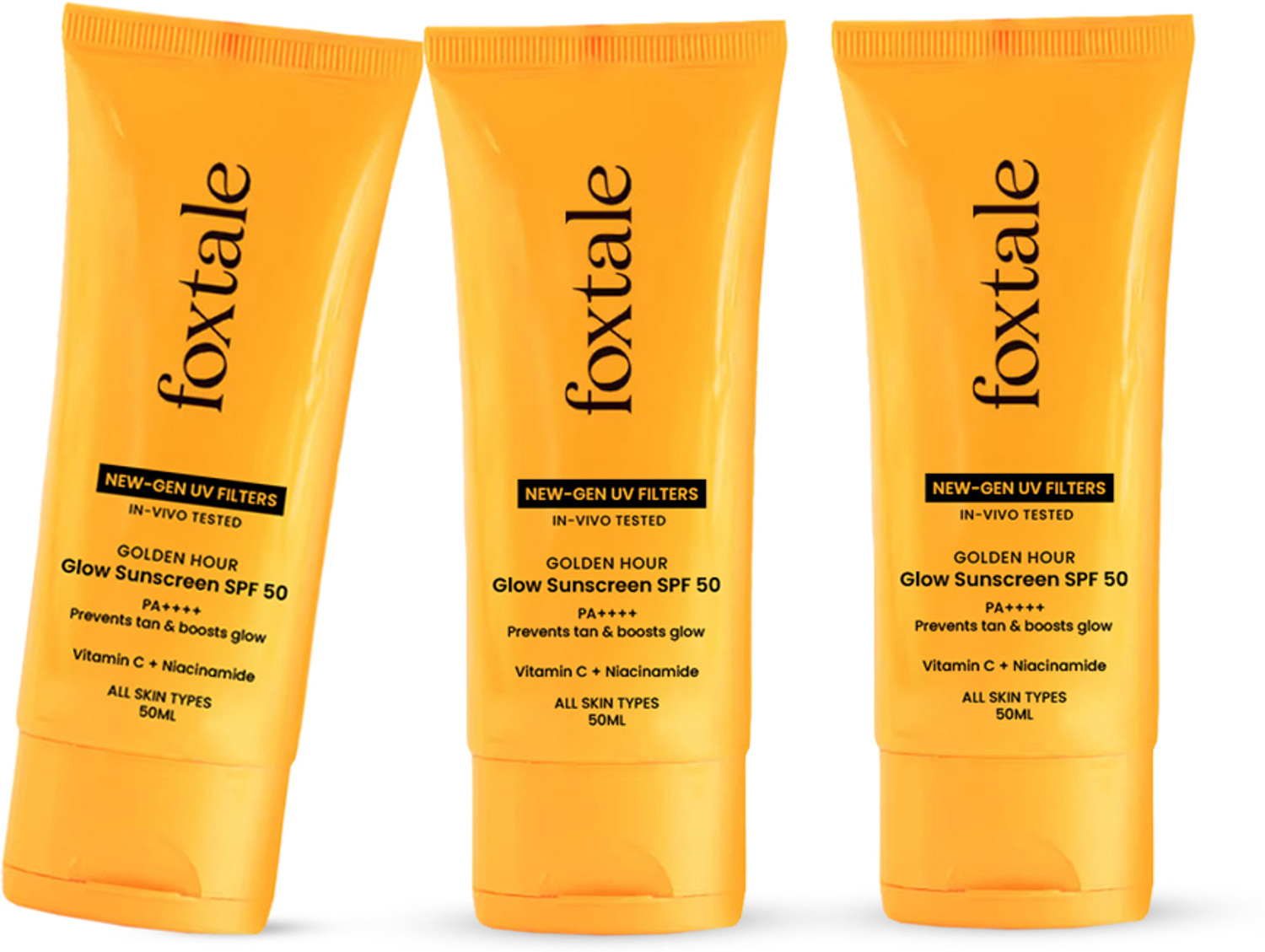 Foxtale Sunscreen - SPF 50+PA+++ PA+++ -(Pack of 3) Essentials Brighte