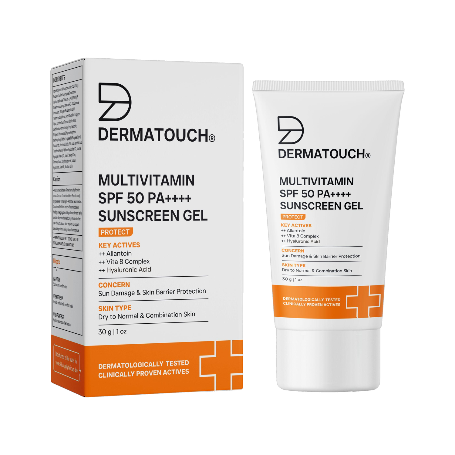 Dermatouch Sunscreen - SPF 50 PA+++ Multivitamin SPF 50 PA+++ Sunscreen Gel | UVA-UVB Protection | Unisex
