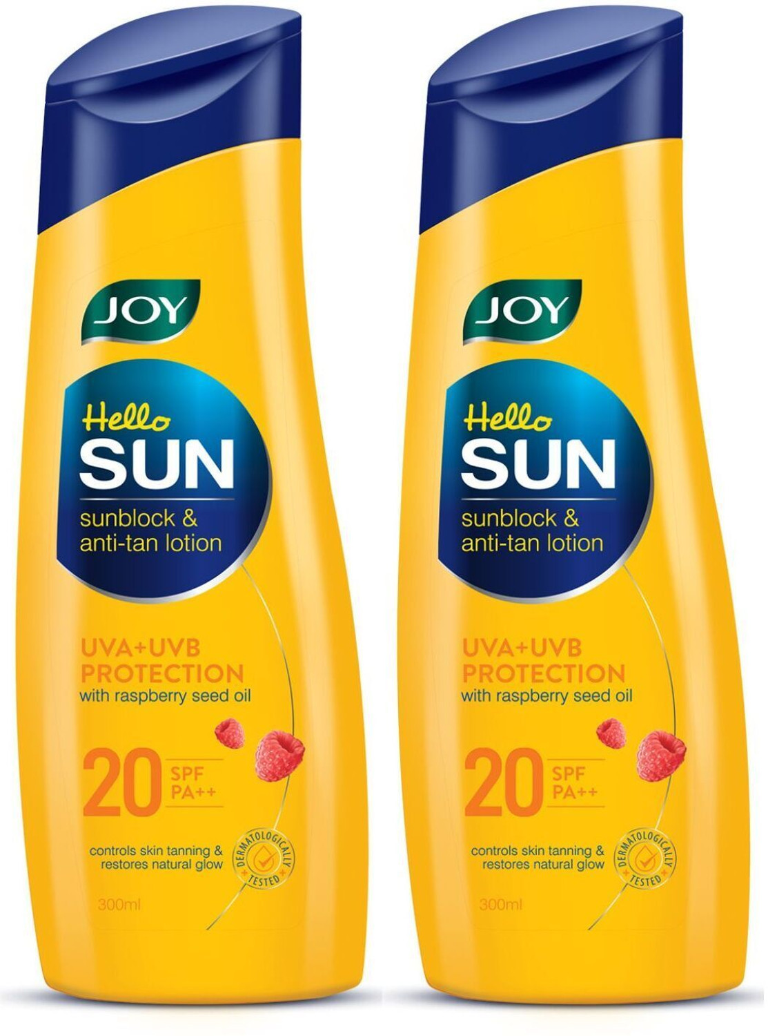 Joy Hello Sun Sunblock & Anti-Tan Lotion SPF 20 (Pack of 2 X 300 ml) - SPF 20 PA++