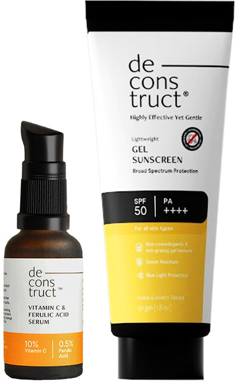 deconstruct Sunscreen - SPF 55+ PA+++ Sun Protect Duo | 10% Vitamin C 