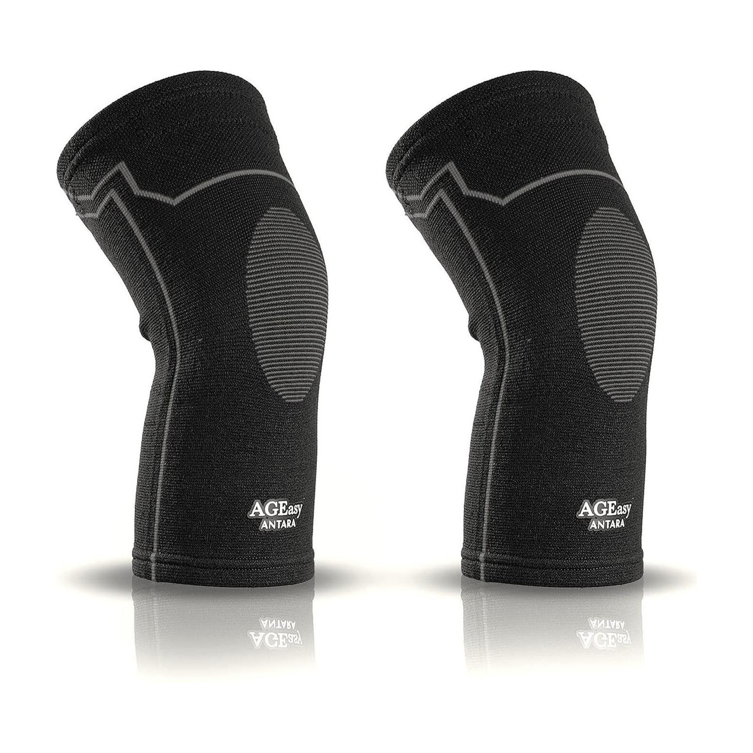 Image of AGEasy (Max Group) Comfort Knee Cap, Anti-Slip Cotton Lining, Knee Pain Support Knee Support (Black, Red)