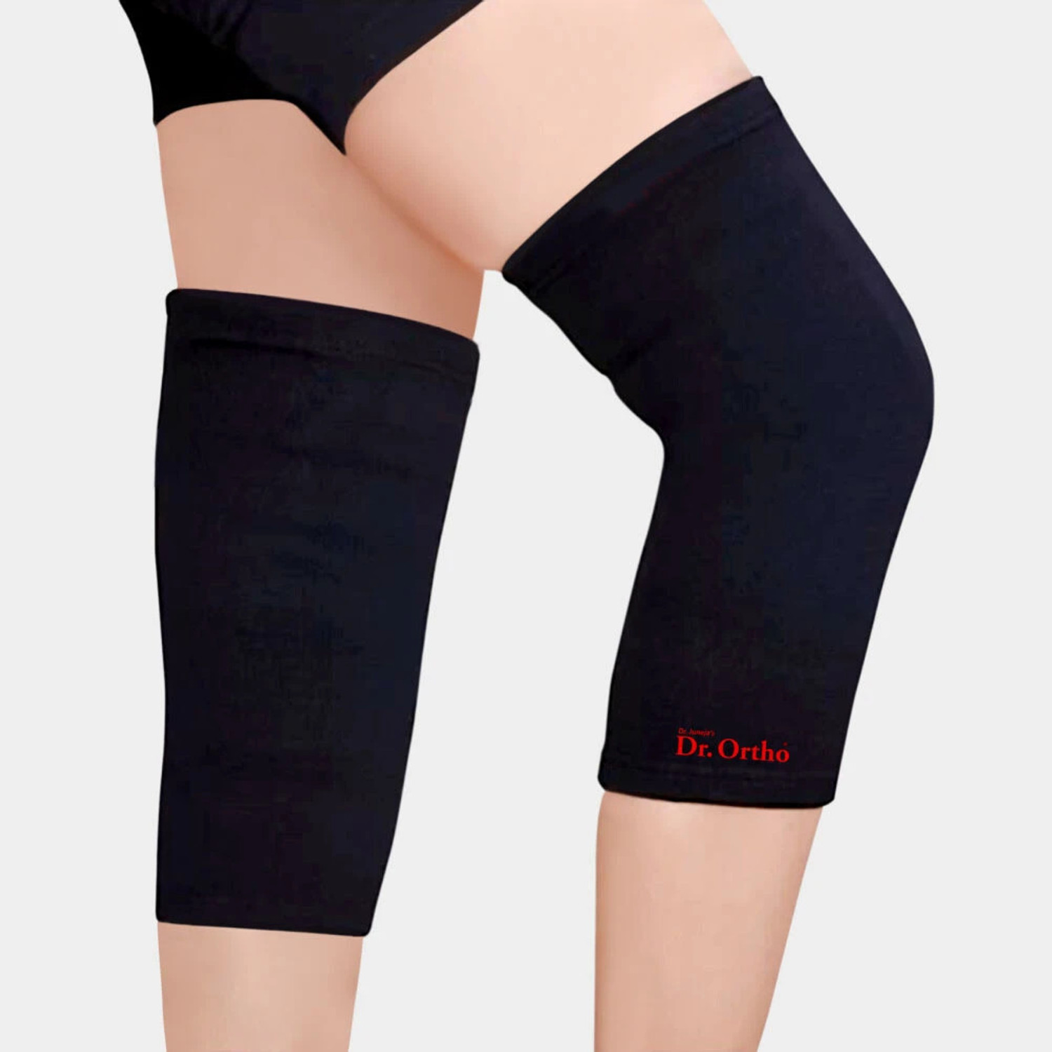 Image of AGEasy (Max Group) Comfort Knee Cap, Anti-Slip Cotton Lining, Knee Pain Support Knee Support (Black, Red)