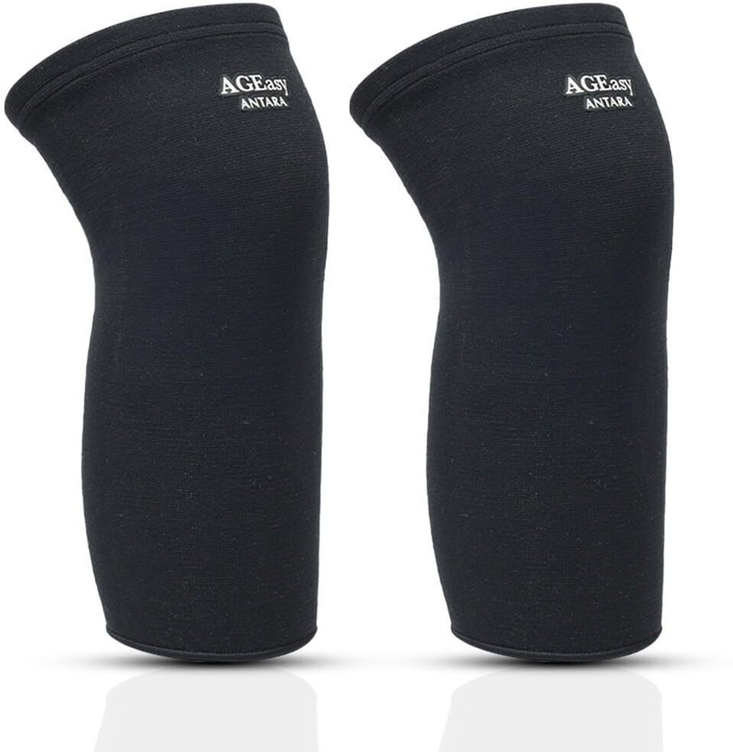 Image of AGEasy (Max Group) Comfort Knee Cap, Anti-Slip Cotton Lining, Knee Pain Support Knee Support (Black, Red)