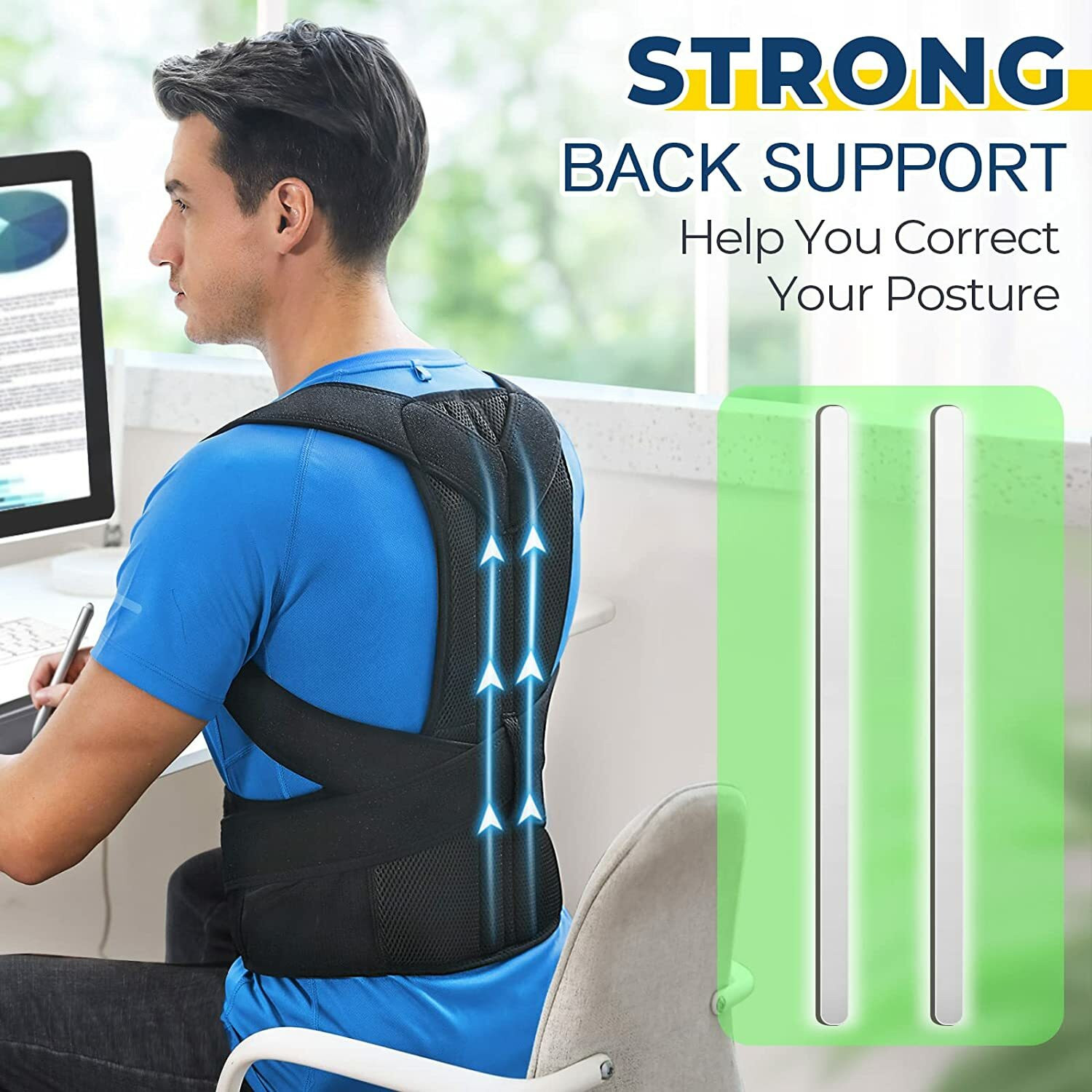Image of ZCAREPHARMA Belt for men and women for back pain Back Support Posture Corrector