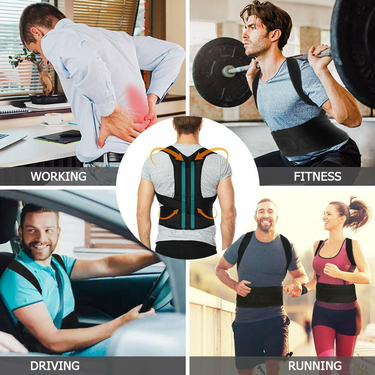 Image of ZCAREPHARMA Belt for men and women for back pain Back Support Posture Corrector