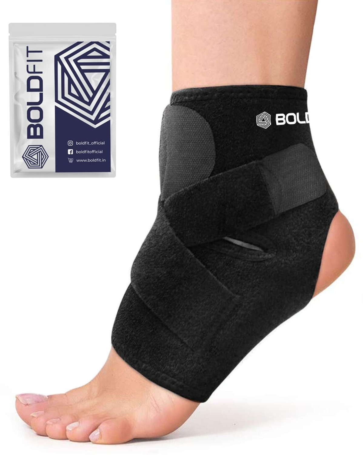 BoldFit Ankle Support Brace – Pain Relief, Grip, Gym – ₹329