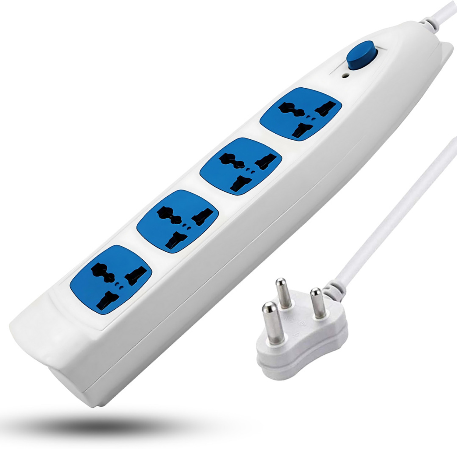 Image of Mopslik Long Wire 4 Port (6 Amp 220 V ) Extension Cord with Switch and LED Indicator 4 Socket Extension Boards (Multicolor, 3 m)