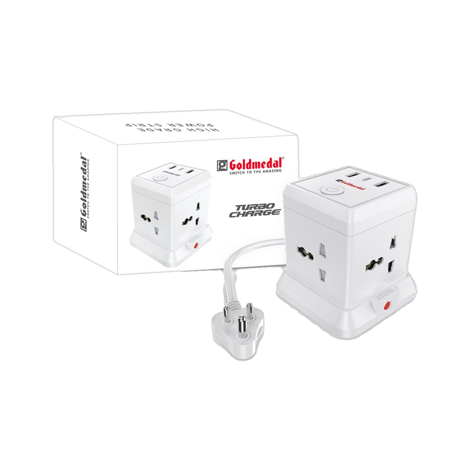 Goldmedal Turbocharge 4+3 Power Strip 4 Socket Extension Boards
